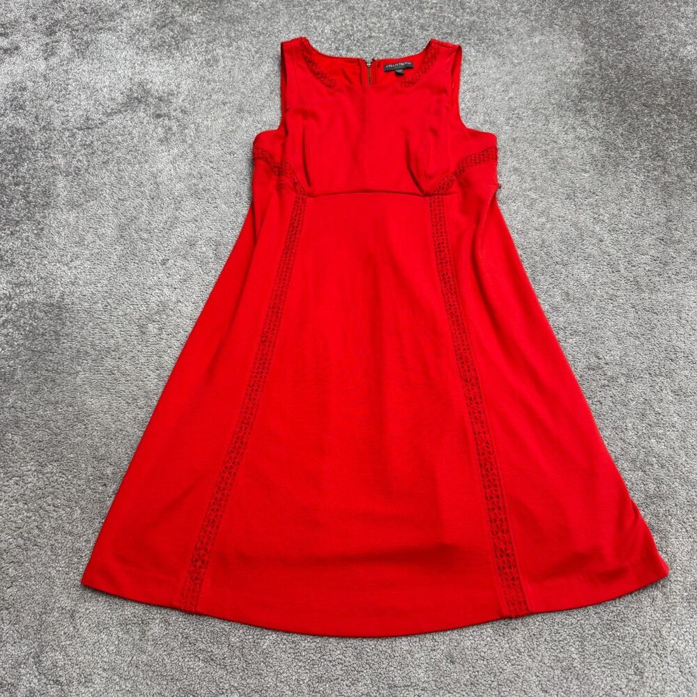 A Pea In The Pod Maternity Lace Trim A-Line Midi Dress Large Red Sleeveless